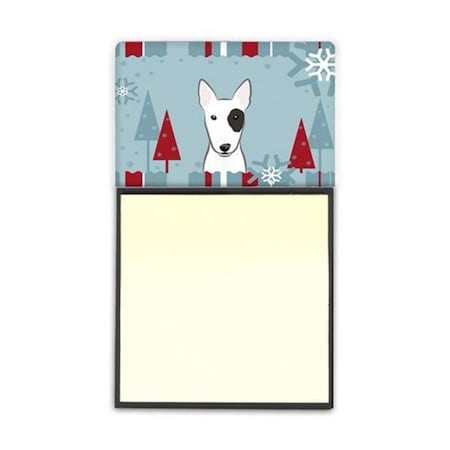 Carolines Treasures Carolines Treasures BB1705SN Winter Holiday Bull Terrier Sticky Note Holder BB1705SN